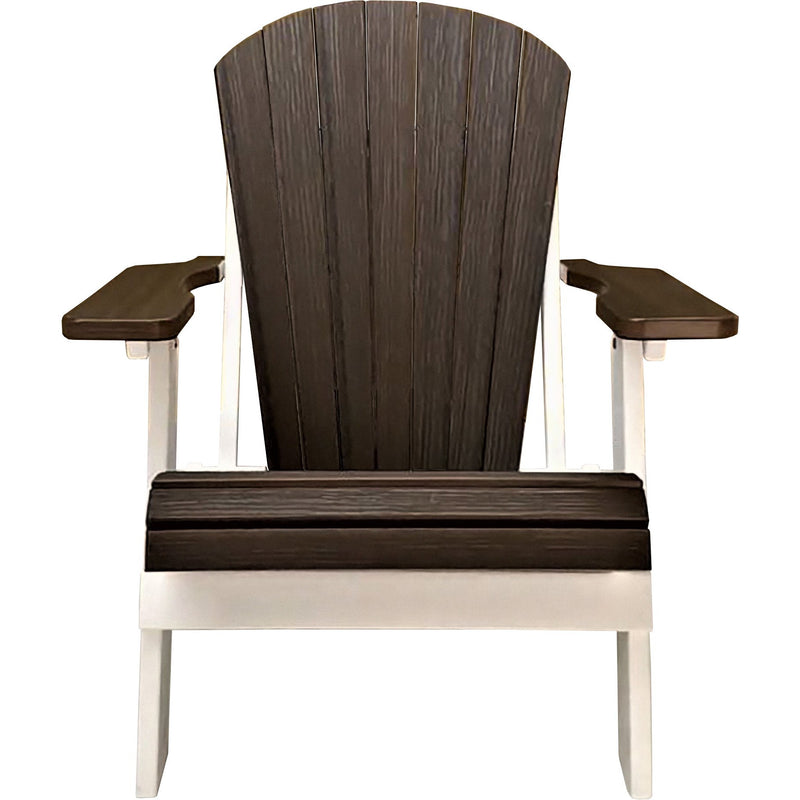 brazilian walnut on white duraweather king size folding adirondack chair all weather poly wood