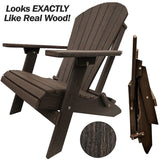 brazilian walnut duraweather king size folding adirondack chair all weather poly