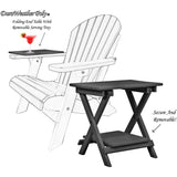 duraweather folding end table with removeable serving tray all weather poly wood