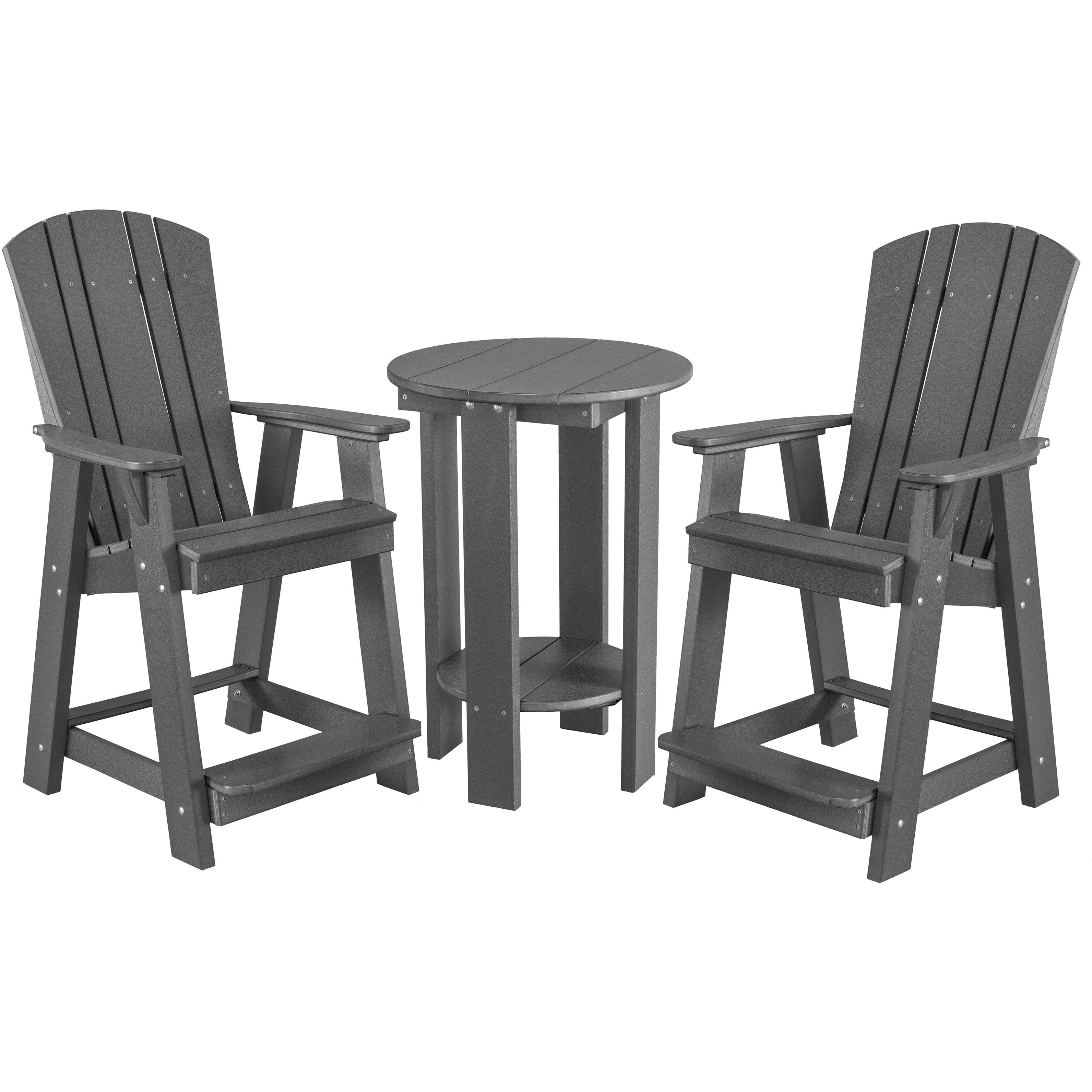 DURAWEATHER POLY® Set of 3 - Plantation Adirondack Chairs Counter Height