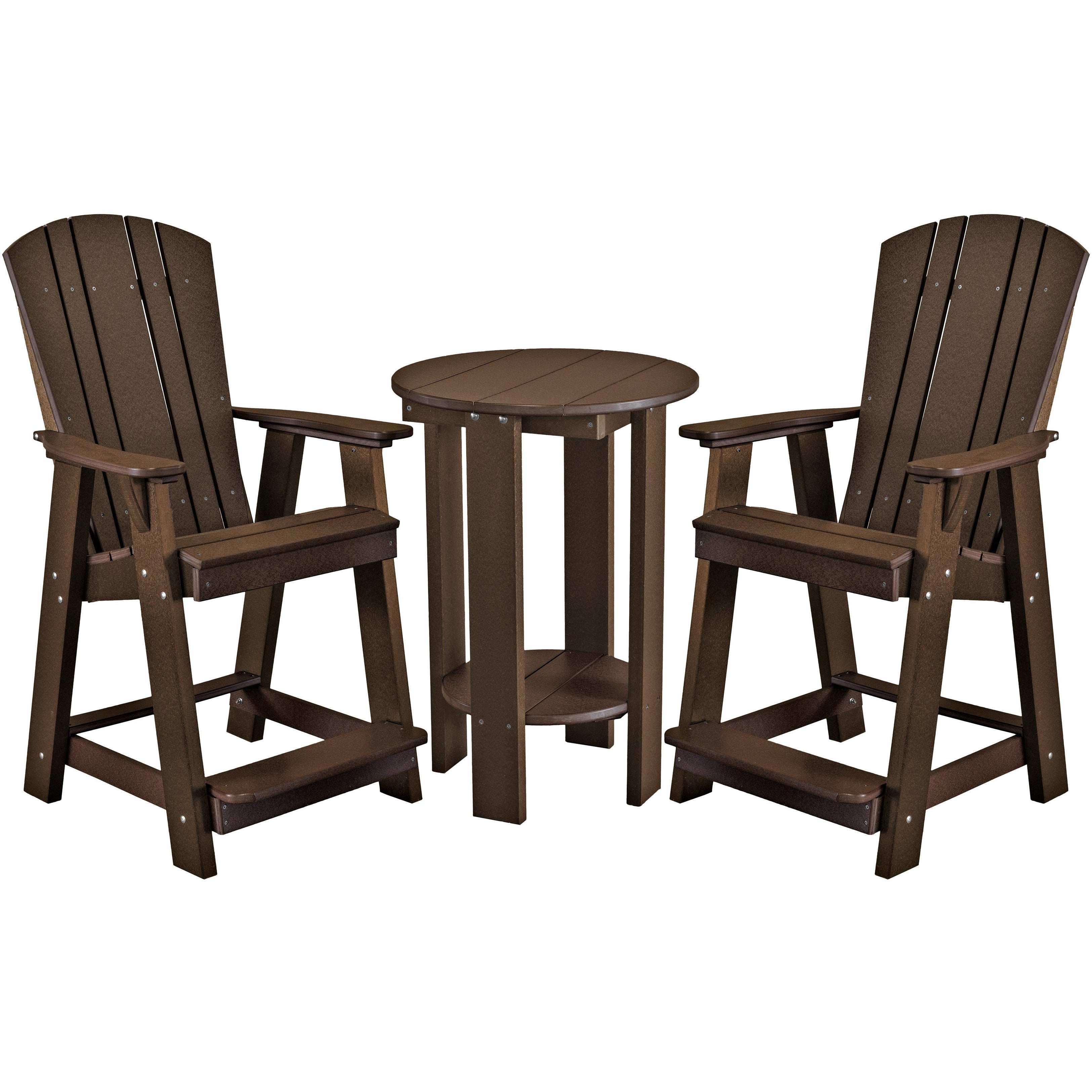 DURAWEATHER POLY® Set of 3 - Plantation Adirondack Chairs Counter Height