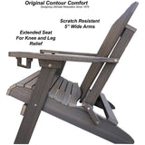 DuraWeather Poly&reg; King Size Folding Adirondack Chair with Built-in Cup Holders