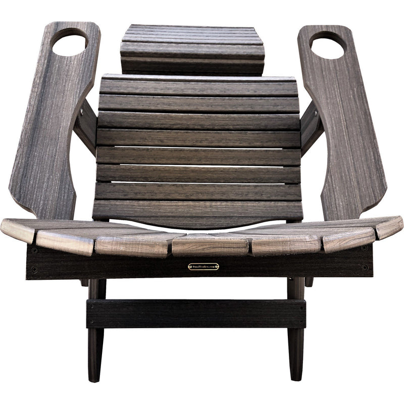 grey polywood folding adirondack chair