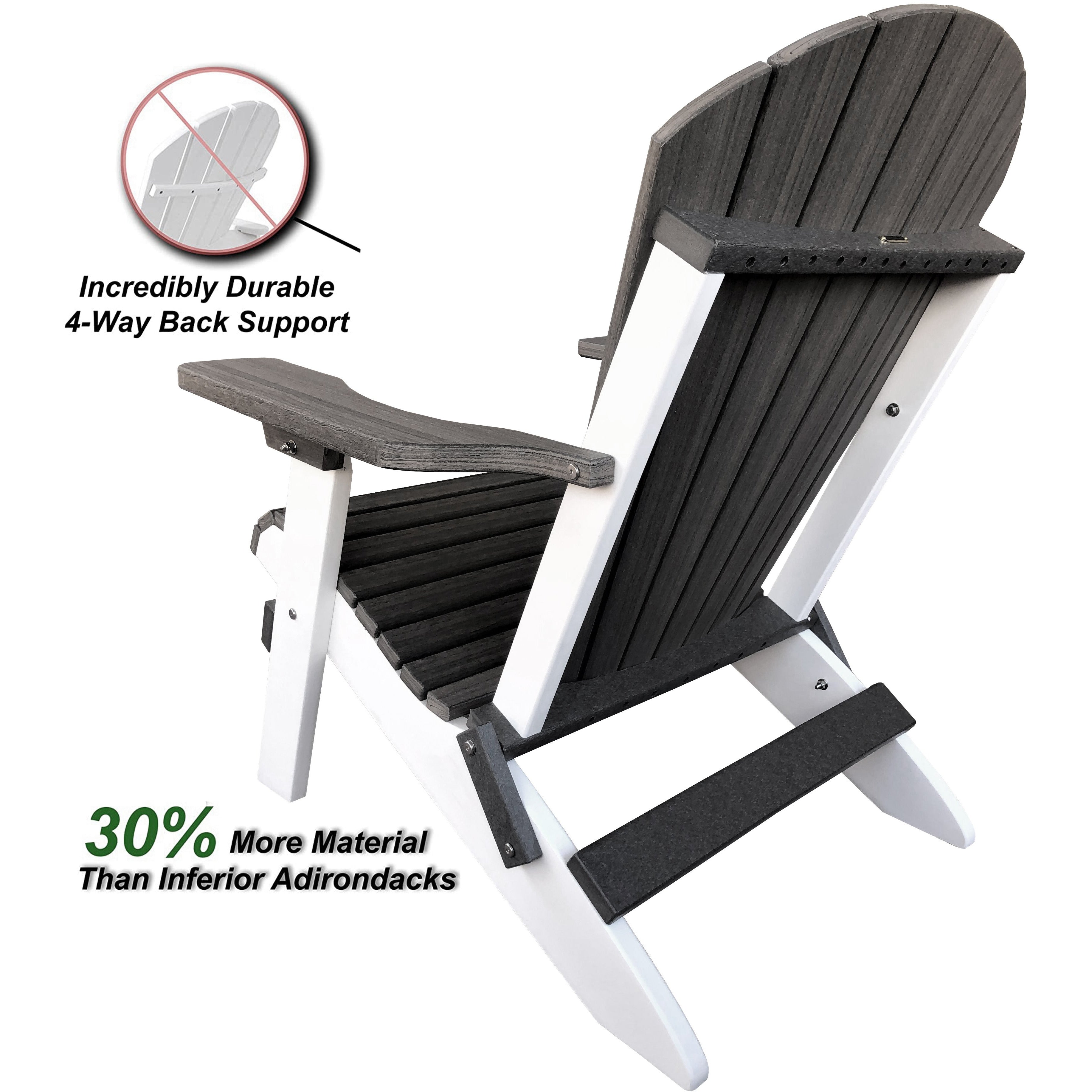 DURAWEATHER POLY® Folding Adirondack Chairs Set of 4 King-Size