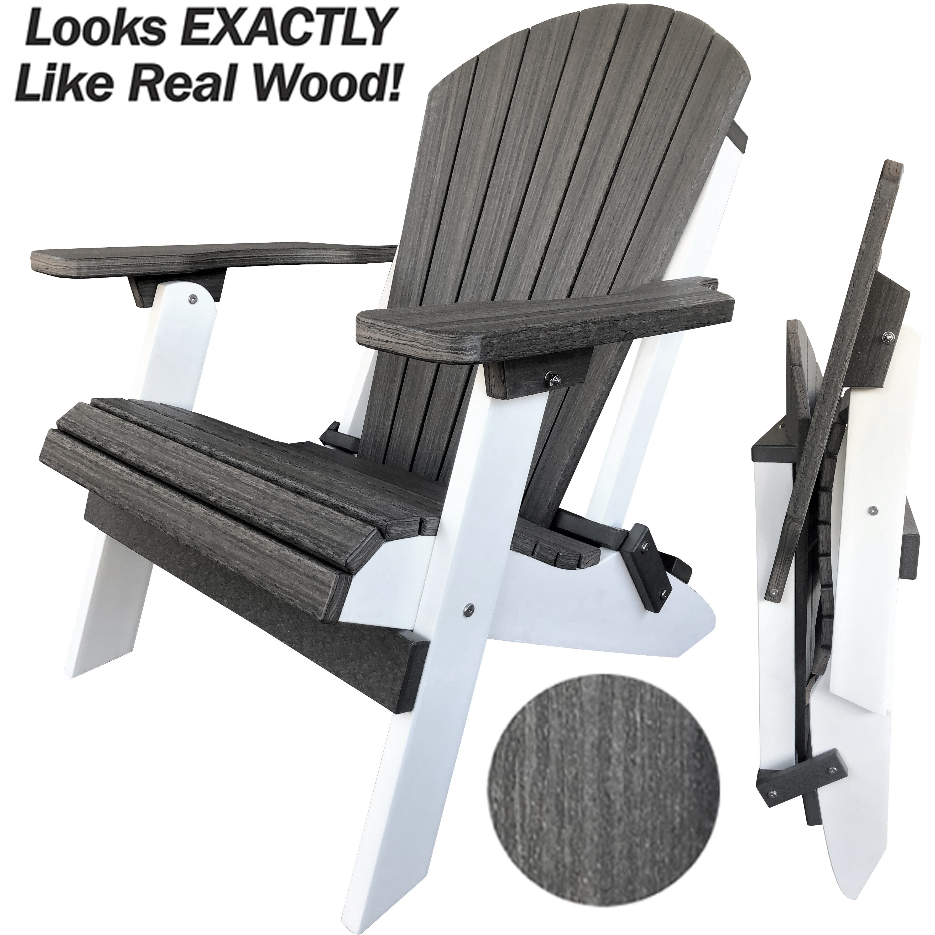 DuraWeather Poly&reg; King Size Folding Adirondack Chair