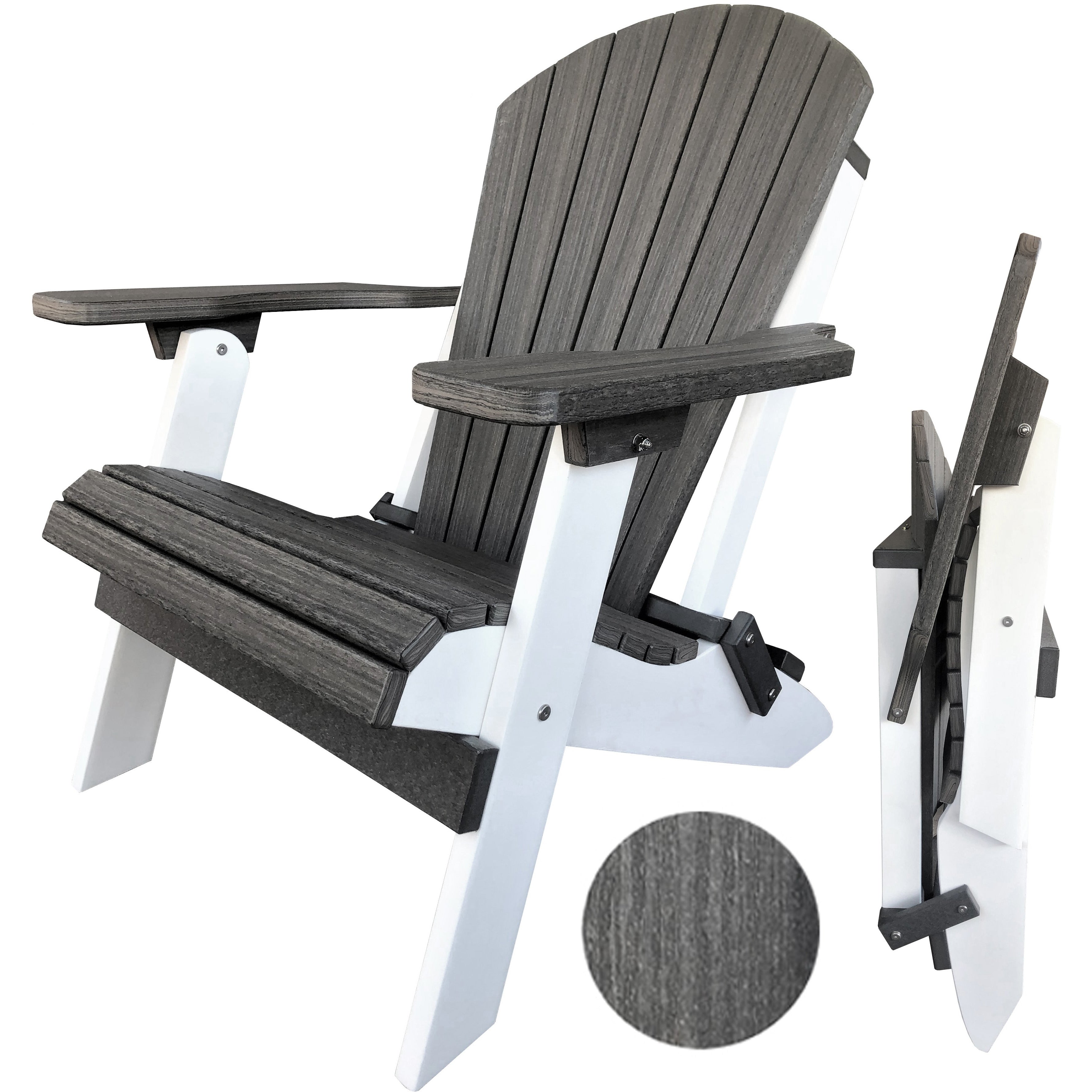 Coastal Grey on White - Charcoal Grey Accents (Wood Grain)