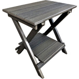 polywood folding tea table with removable serving tray in coastal grey
