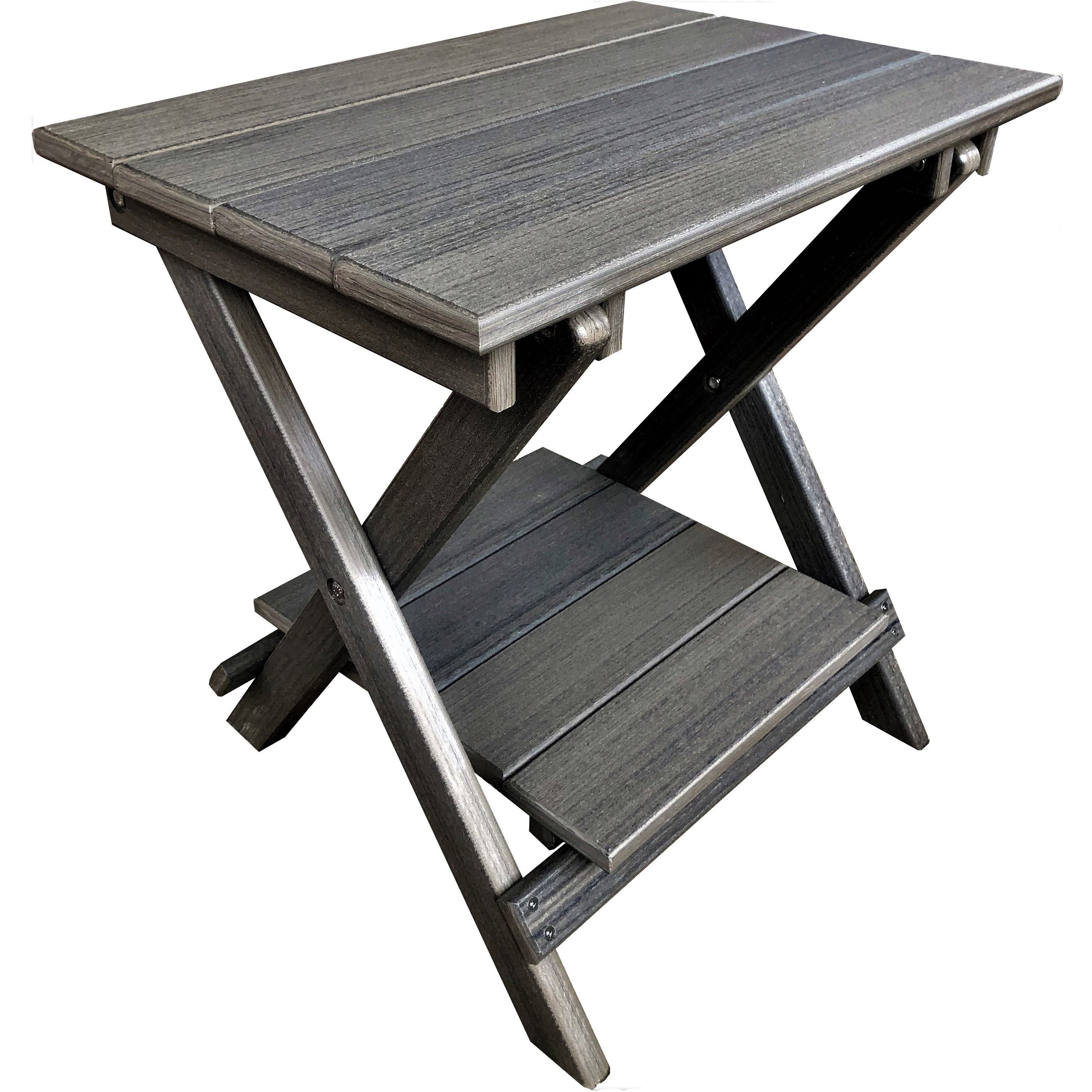 coastal grey duraweather folding end table with removeable serving tray all weather poly wood