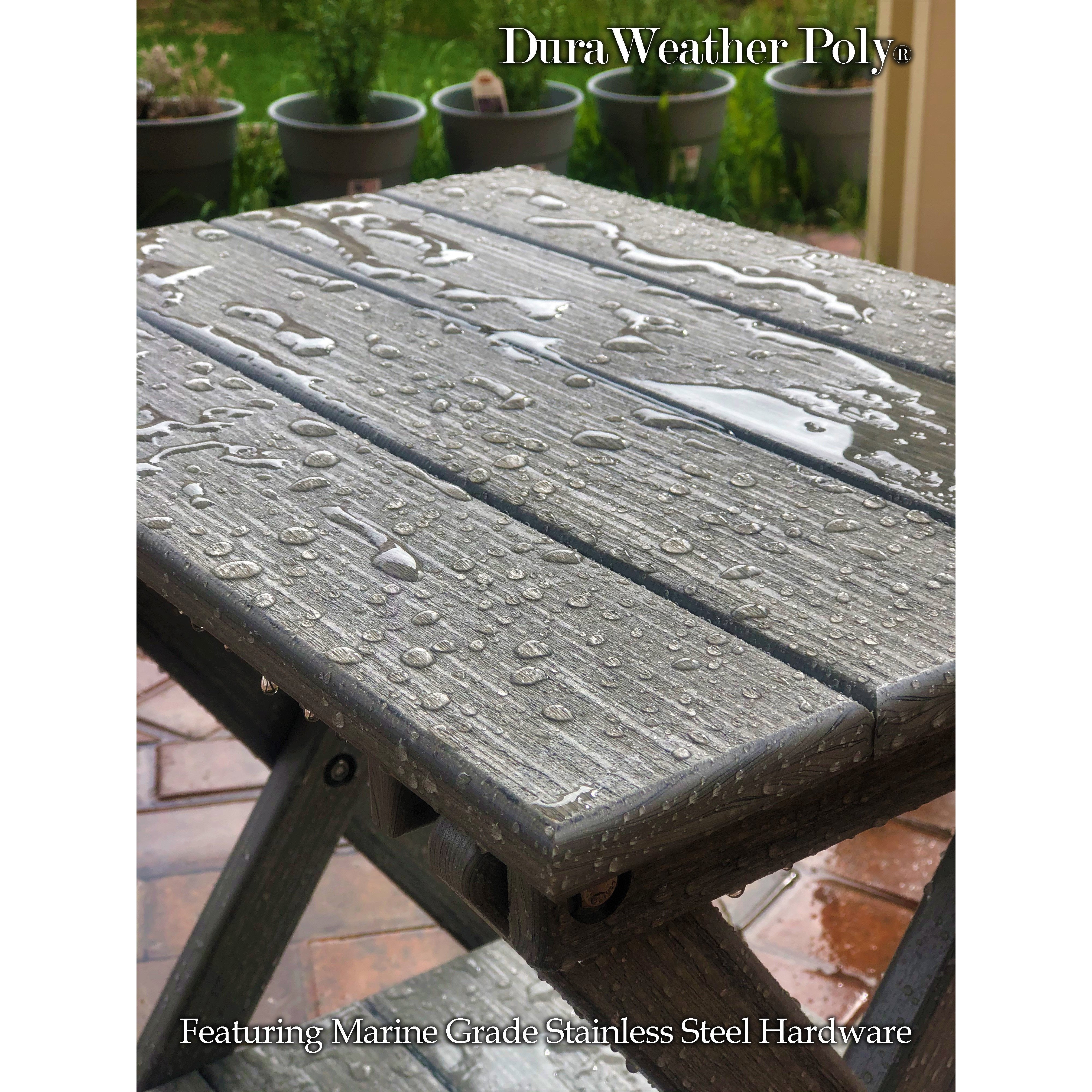 coastal grey duraweather folding end table with removeable serving tray all weather poly wood