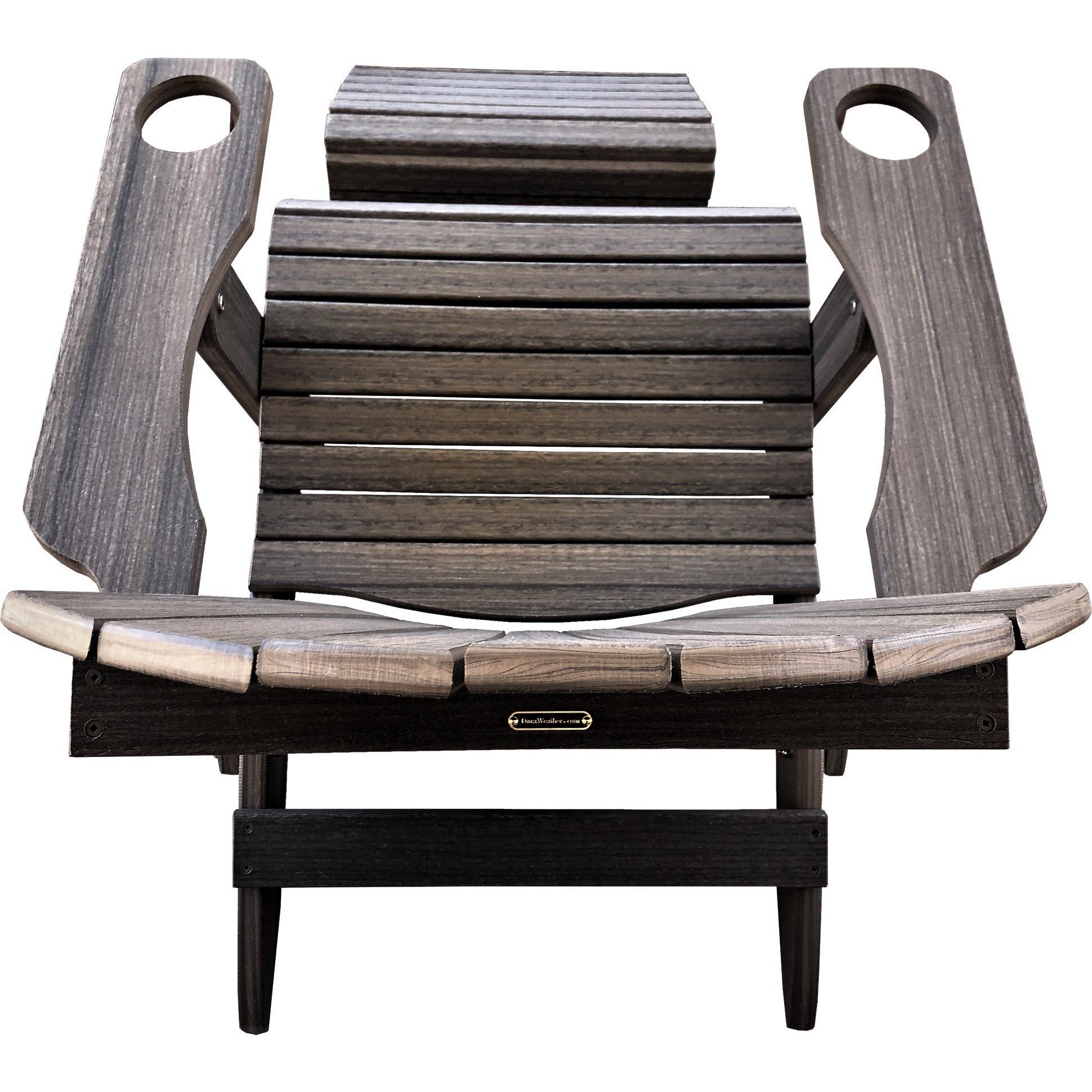 DuraWeather Poly&reg; Premium King Size Folding Adirondack Chair with Built-in Cup Holders