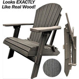 coastal grey duraweather king size folding adirondack chair all weather poly