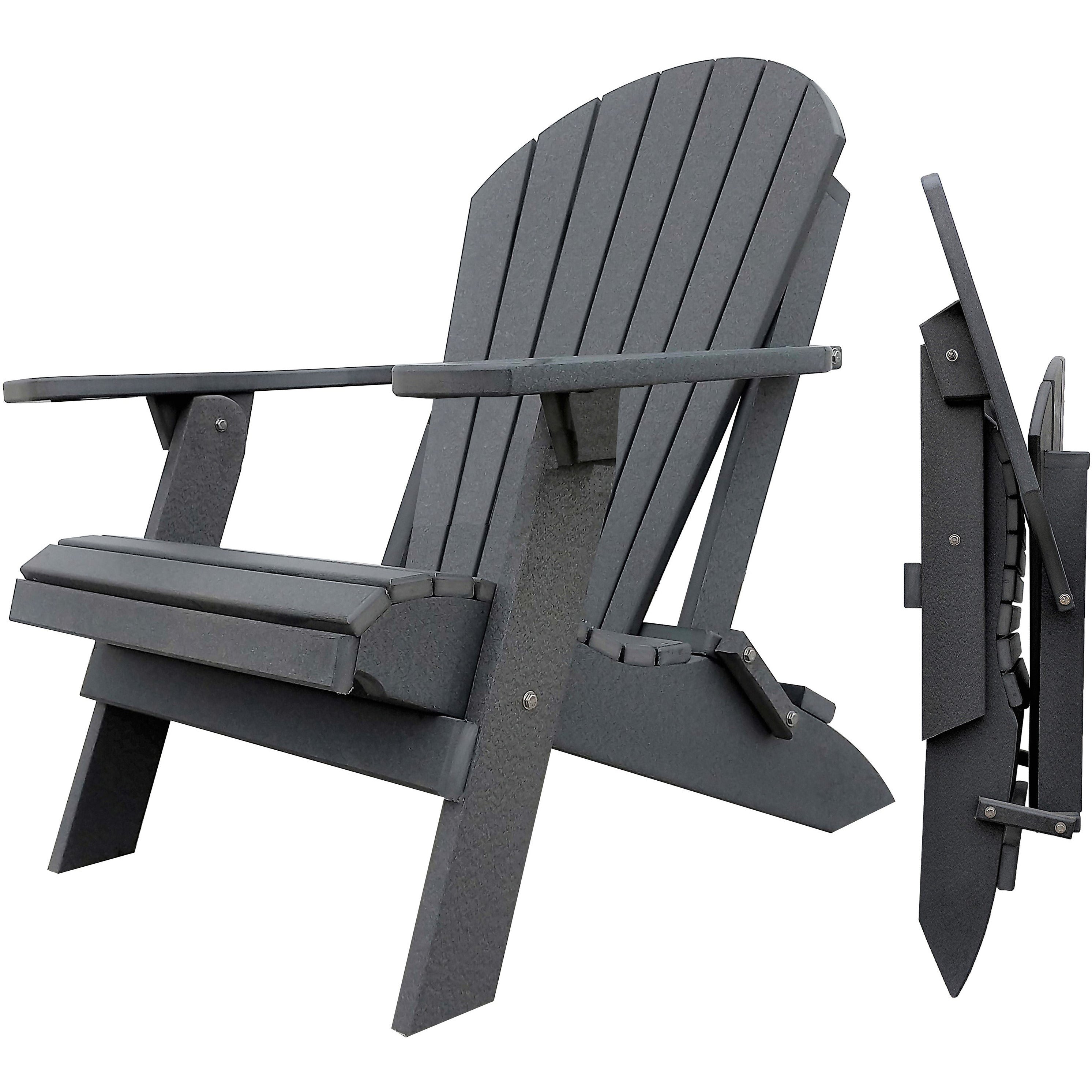 grey folding poly adirondack chair