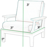 DuraWeather Poly&reg; Princeton Estates Club Lounge Chair (White Frame with Sunbrella® Canvas Aruba Fabric)
