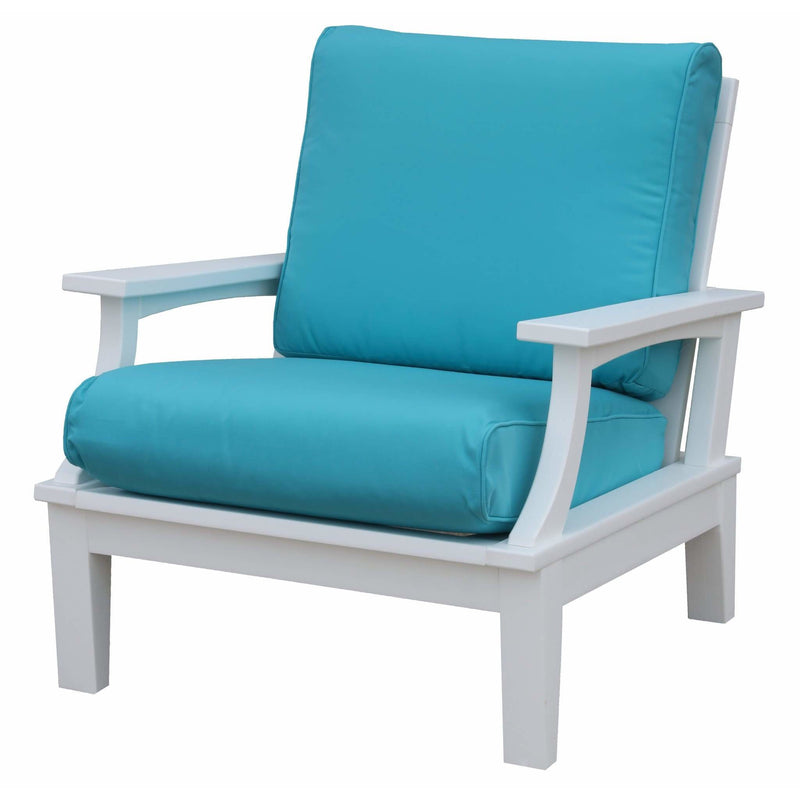 DuraWeather Poly&reg; Princeton Estates Club Lounge Chair (White Frame with Sunbrella® Canvas Aruba Fabric)