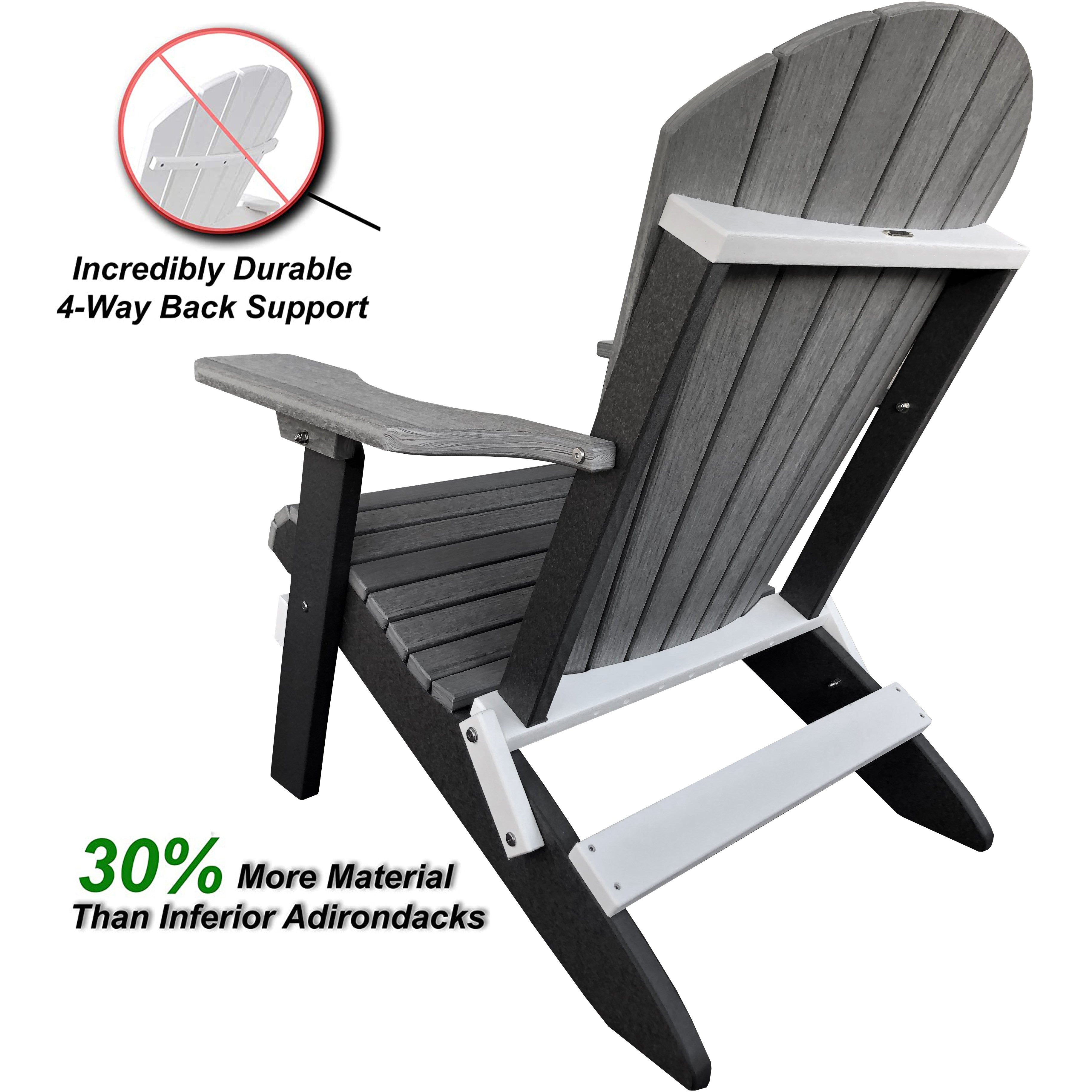 DURAWEATHER POLY® Set of 8 Folding Adirondack Chairs King-Size