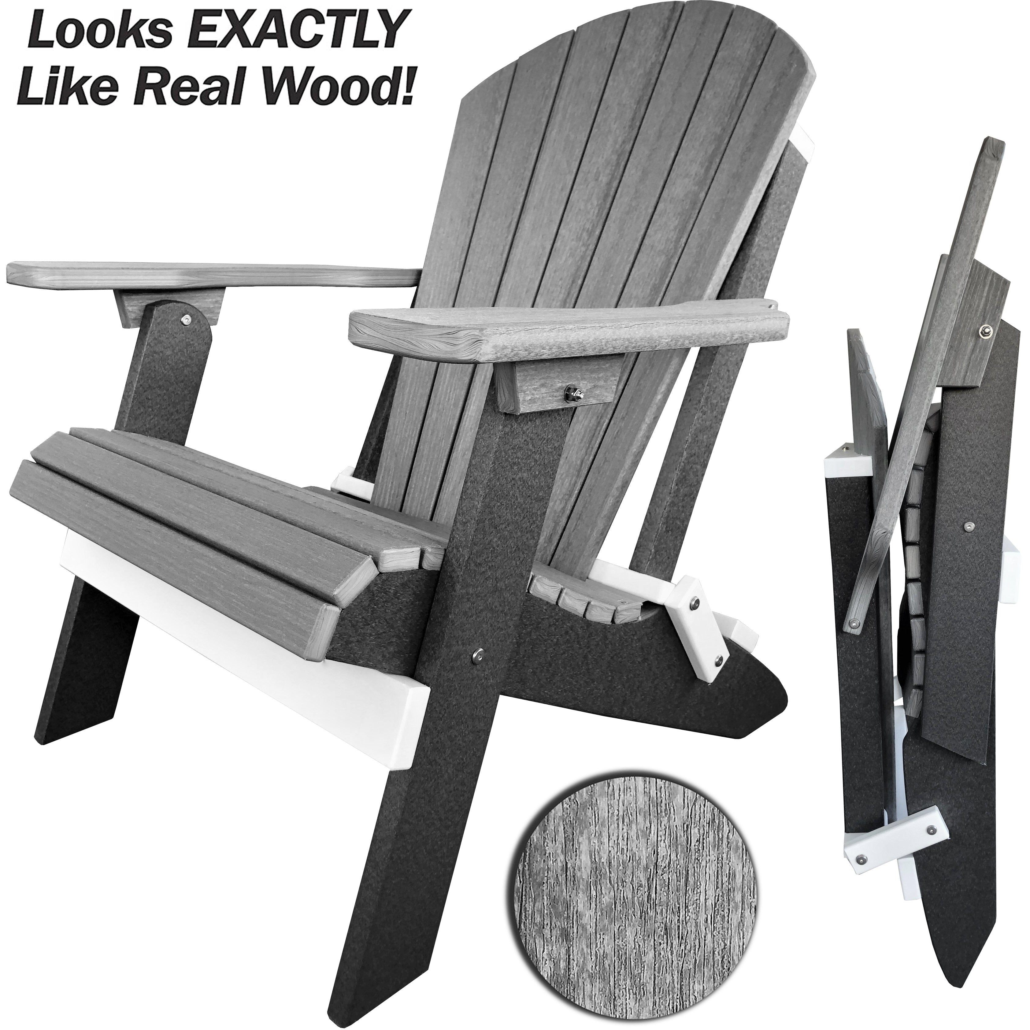 DuraWeather Poly&reg; King Size Folding Adirondack Chair