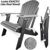 Set of 8 - DuraWeather Poly&reg; Signature Collection King Size Folding Adirondack Chair (With Built In Cup Holders)
