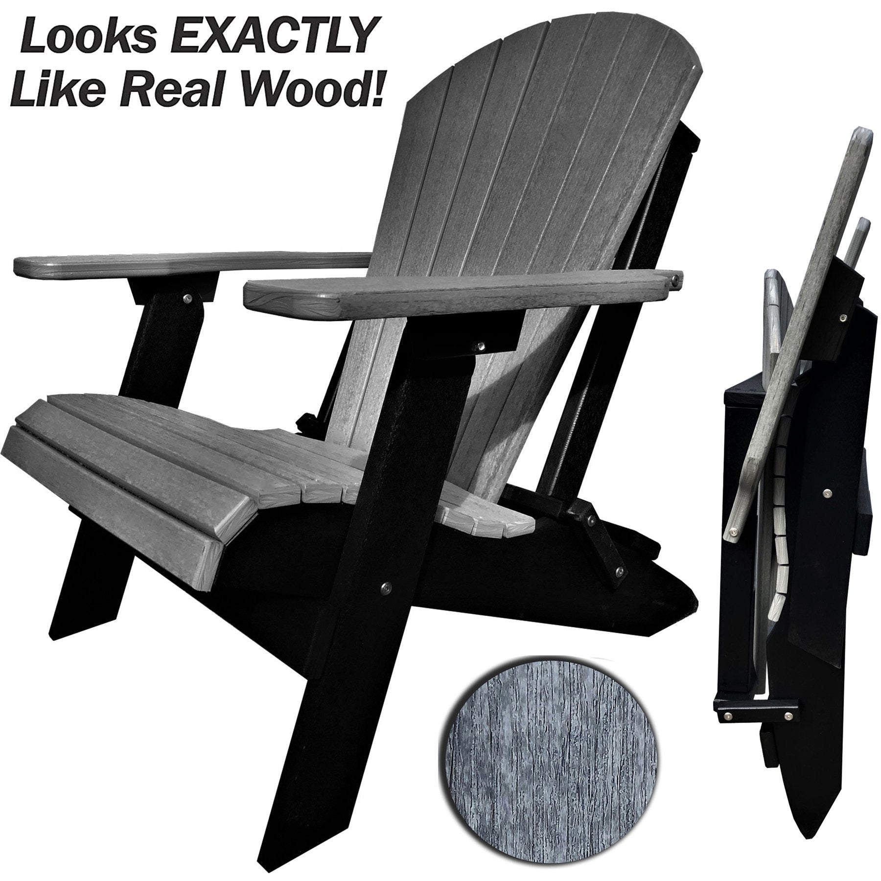 DuraWeather Poly&reg; King Size Folding Adirondack Chair