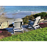 Set of 4 - DuraWeather Poly&reg; King Size Folding Adirondack Chairs Exclusive Wood Grain Poly-Resin