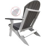driftwood grey on white duraweather king size folding adirondack chair all weather poly wood