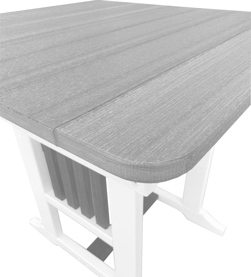 Outdoor Poly-wood Patio table Driftwood Grey on White