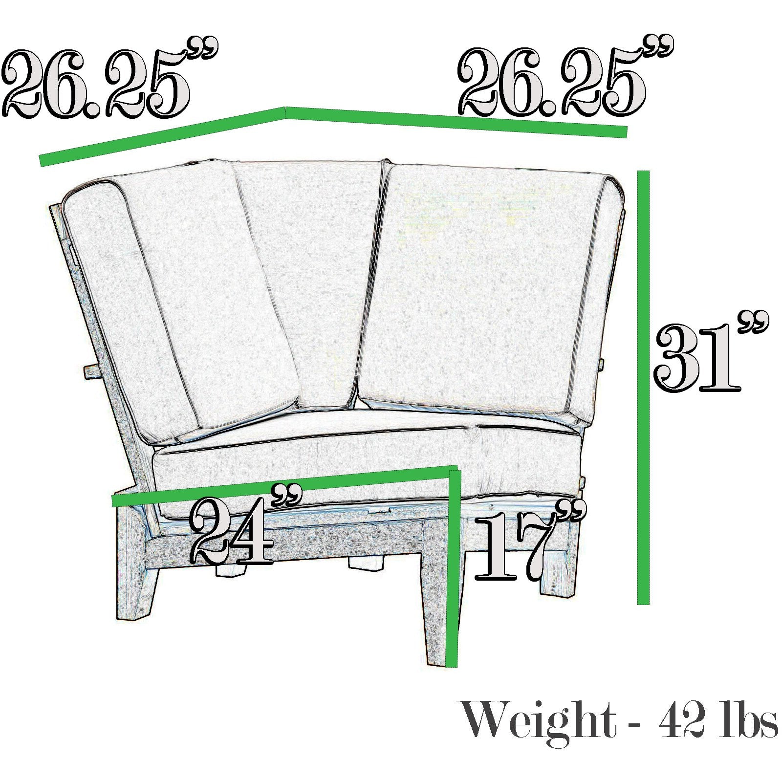 DuraWeather Poly&reg; Princeton Estates Sectional (Antique Mahogany on Sunbrella® Heather Beige)