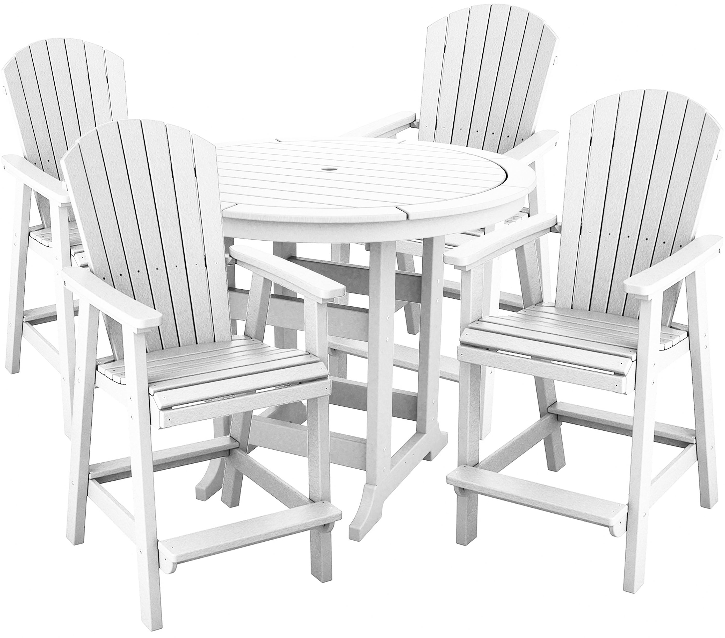 DURAWEATHER POLY® 5-Piece Classic Adirondack Counter Height Dining Table Set