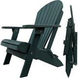 DuraWeather Poly&reg; King Size Folding Adirondack Chair - (Natural Forest Green)