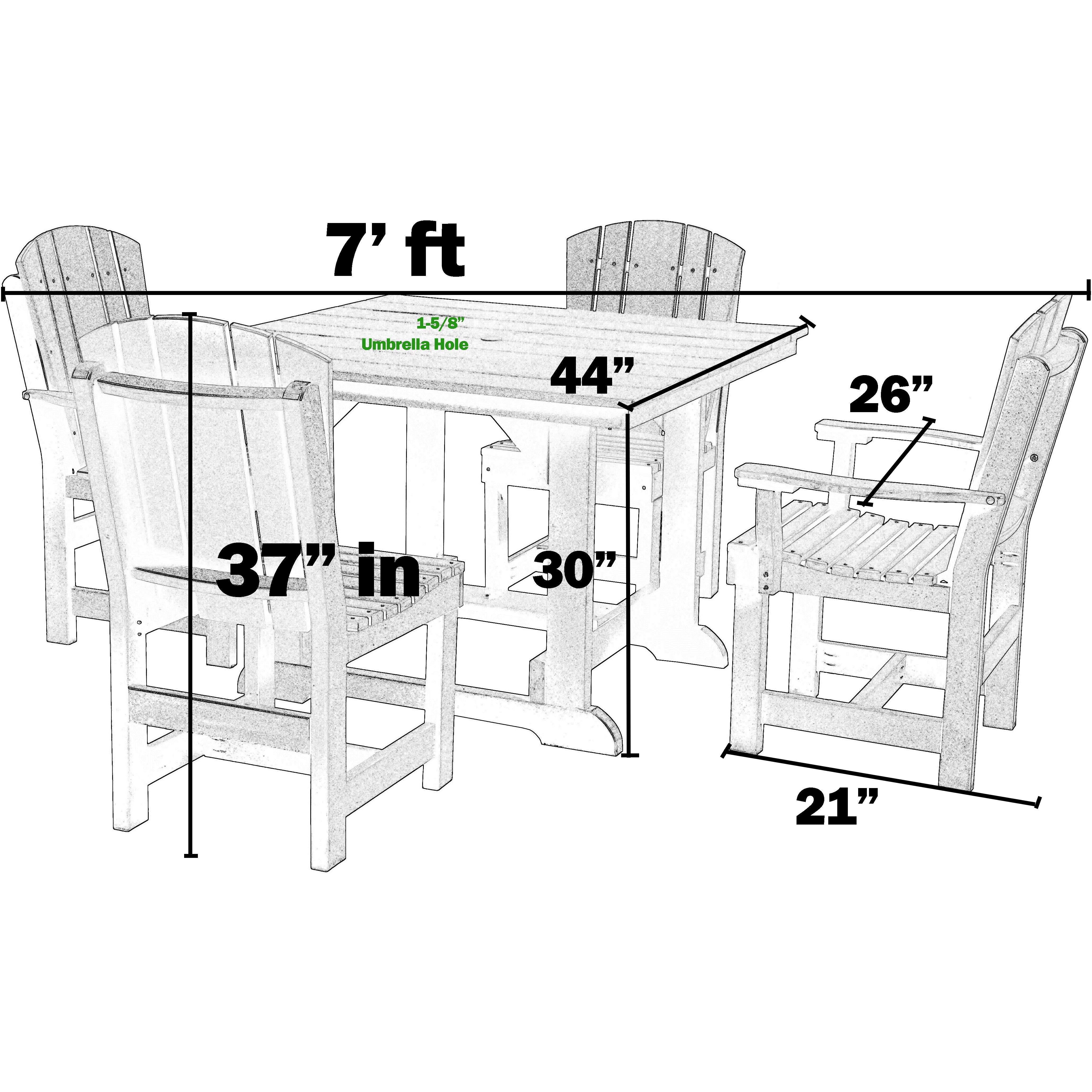 poly furniture dining set table and chairs poly resin lumber outdoor patio furniture duraweather