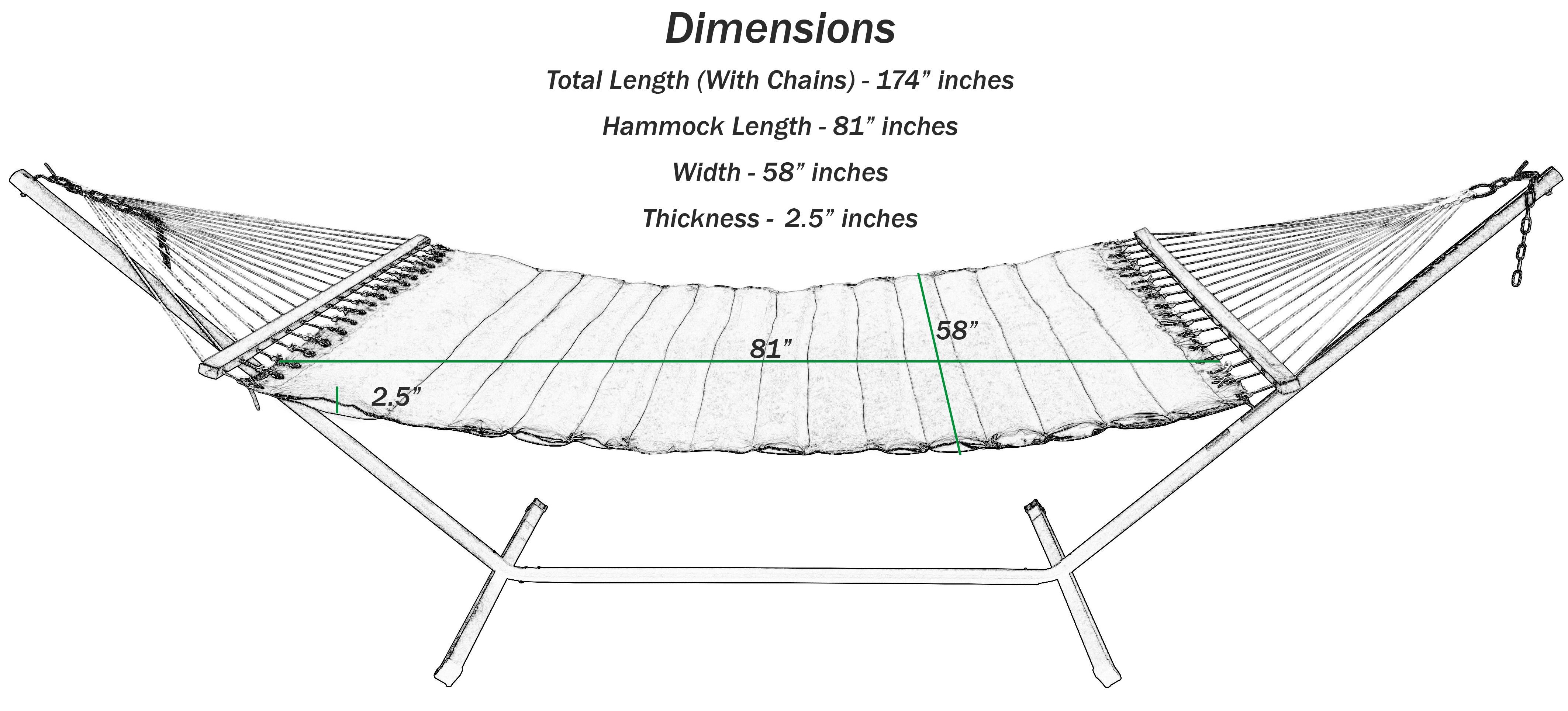 DURAWEATHER POLY® Hammock with Steel Stand and Pillow in Sunbrella Fabrics