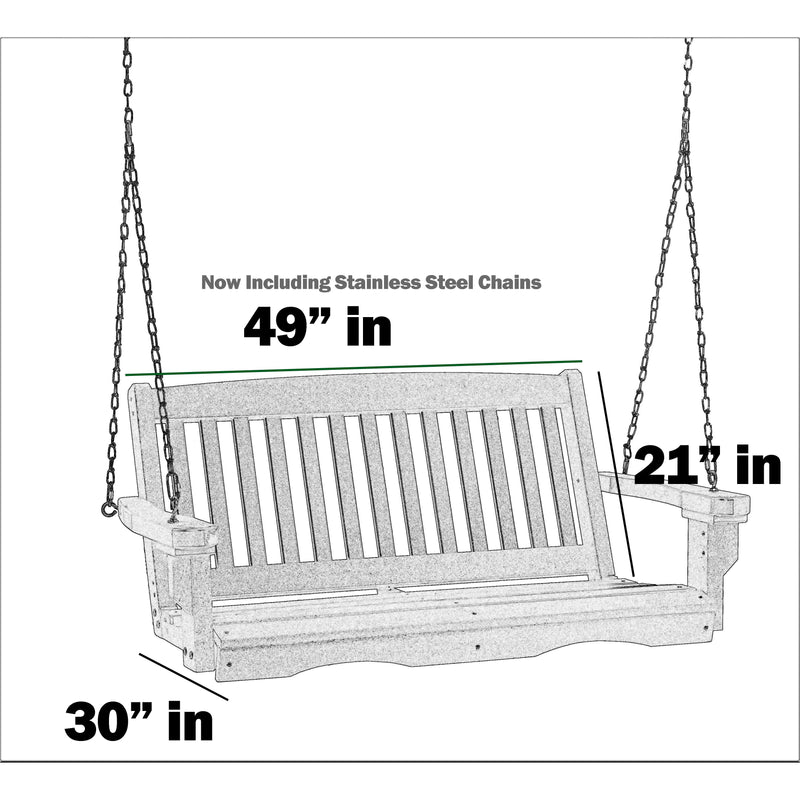 DURAWEATHER POLY ENGLISH GARDEN MISSION 4'FT PORCH SWING