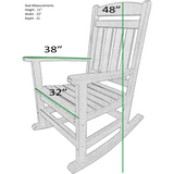 duraweather classic king size porch rocker all weather poly wood quick ship dimensional photo