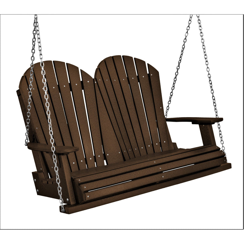 chocolate brown four and a half foot adirondack porch swing