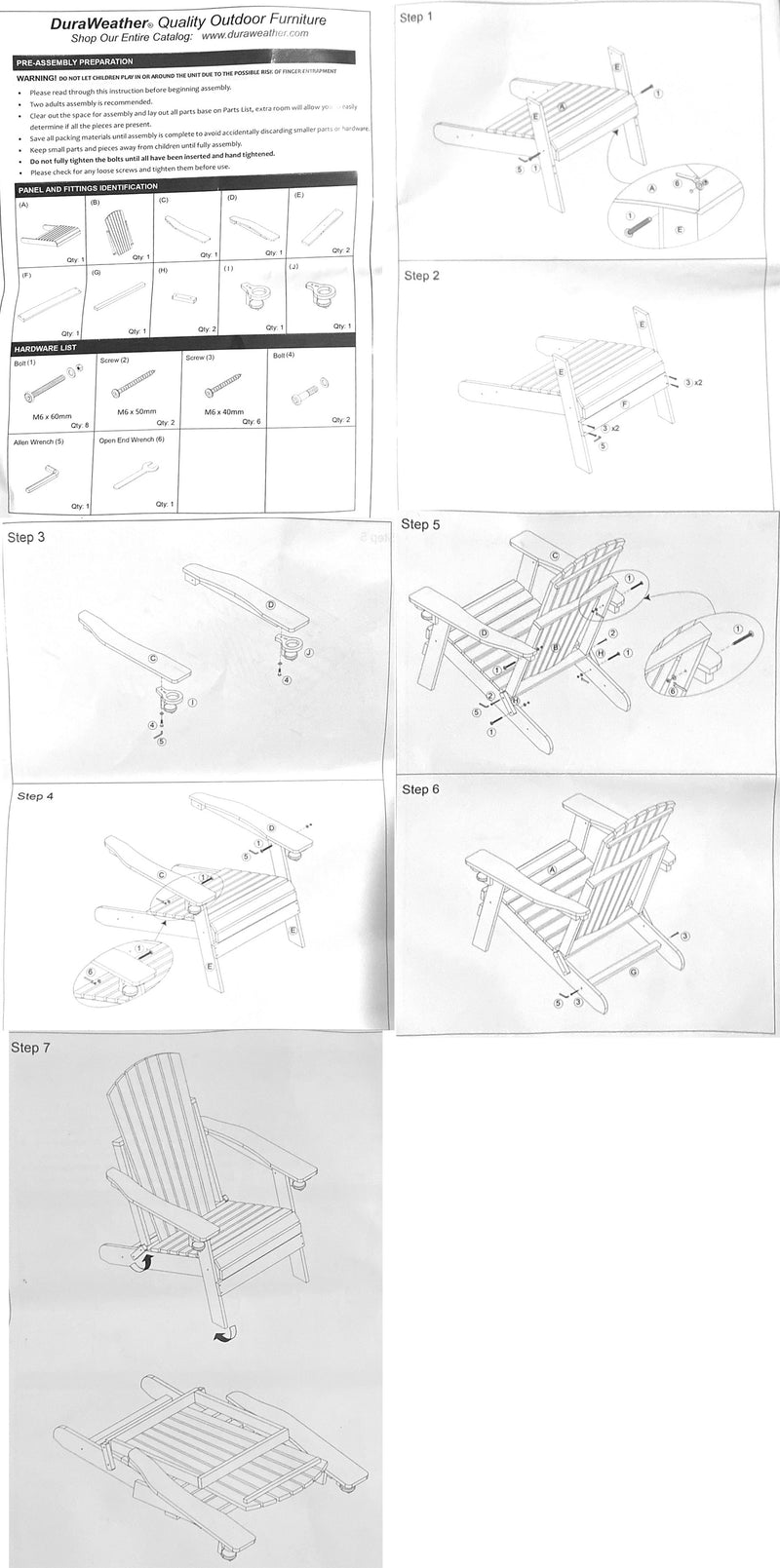 QUICK SHIP - DuraWeather Poly&reg; King Size Folding Adirondack Chair With Collapsible Cup Holders