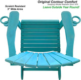 Polywood Folding Adirondack Chair All-Weather Poly in Aruba Teal Blue by DuraWeather
