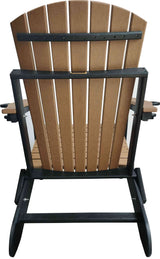 Polywood Folding Adirondack Chair All-Weather Poly in Mahogany on Black by DuraWeather