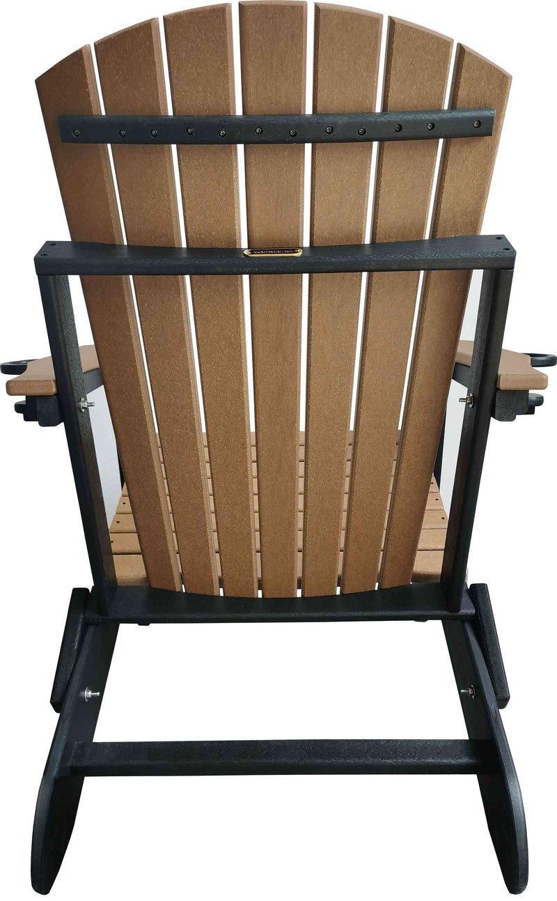 QUICK SHIP - DuraWeather Poly&reg; King Size Folding Adirondack Chair With Collapsible Cup Holders