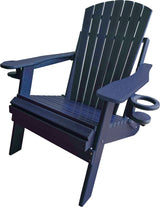 QUICK SHIP - DuraWeather Poly&reg; King Size Folding Adirondack Chair With Collapsible Cup Holders