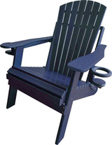 Polywood Folding Adirondack Chair All-Weather Poly in Navy by DuraWeather