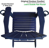 QUICK SHIP - DuraWeather Poly&reg; King Size Folding Adirondack Chair With Collapsible Cup Holders