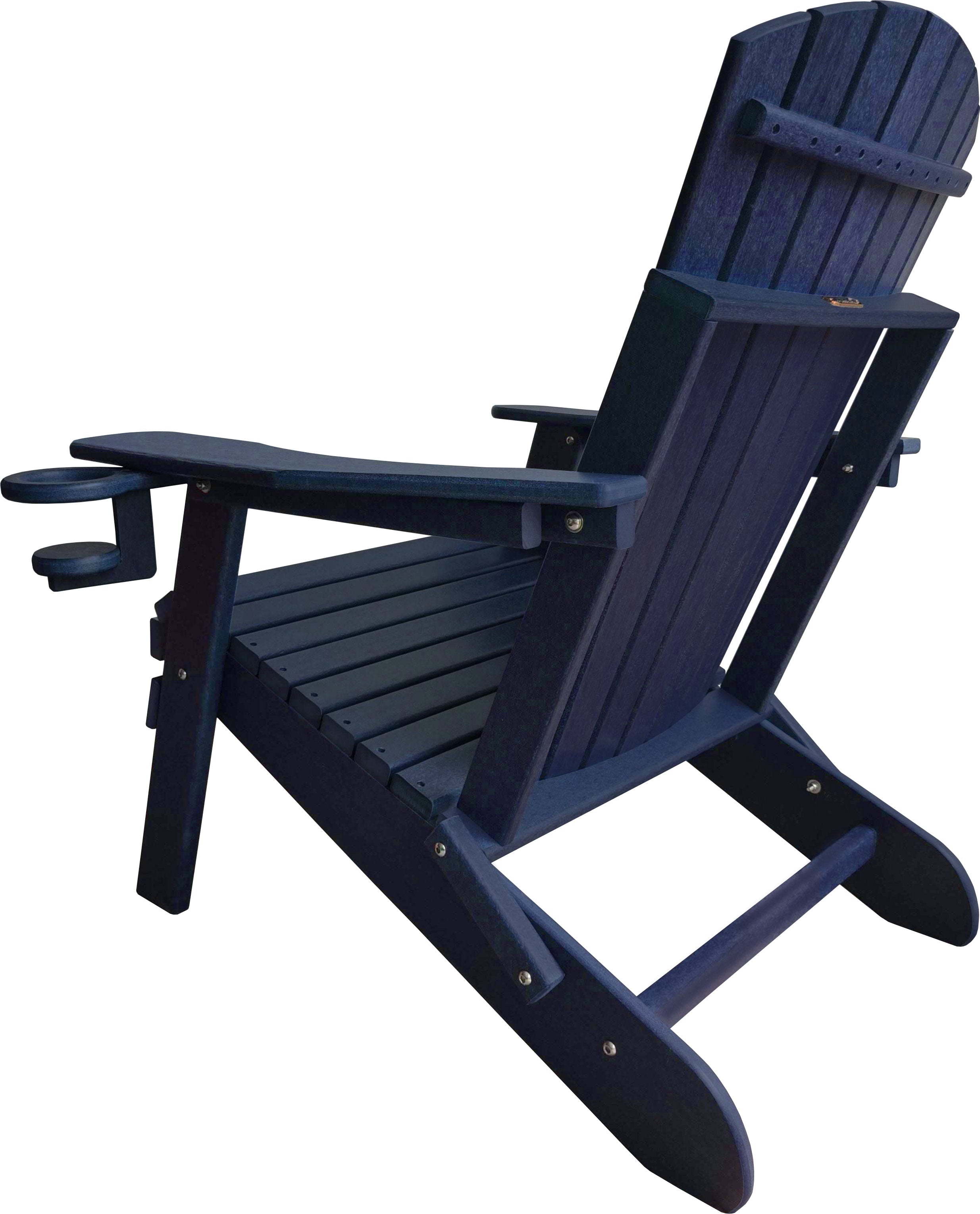 Polywood Folding Adirondack Chair All-Weather Poly in Navy by DuraWeather