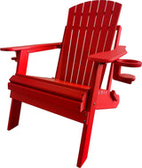 Polywood Folding Adirondack Chair All-Weather Poly in Red DuraWeather