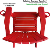 Polywood Folding Adirondack Chair With Cupholders in Red DuraWeather