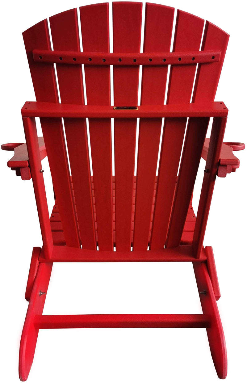 Polywood Folding Adirondack Chair All-Weather Poly in Red DuraWeather