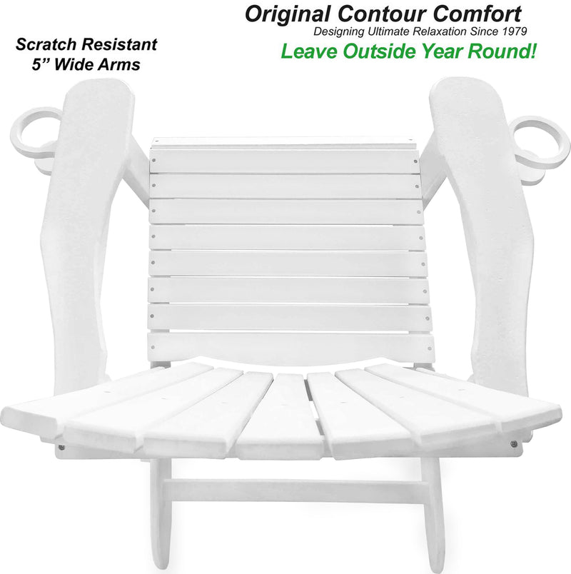 White Folding Poly Adirondack Chair by DuraWeather Polywood