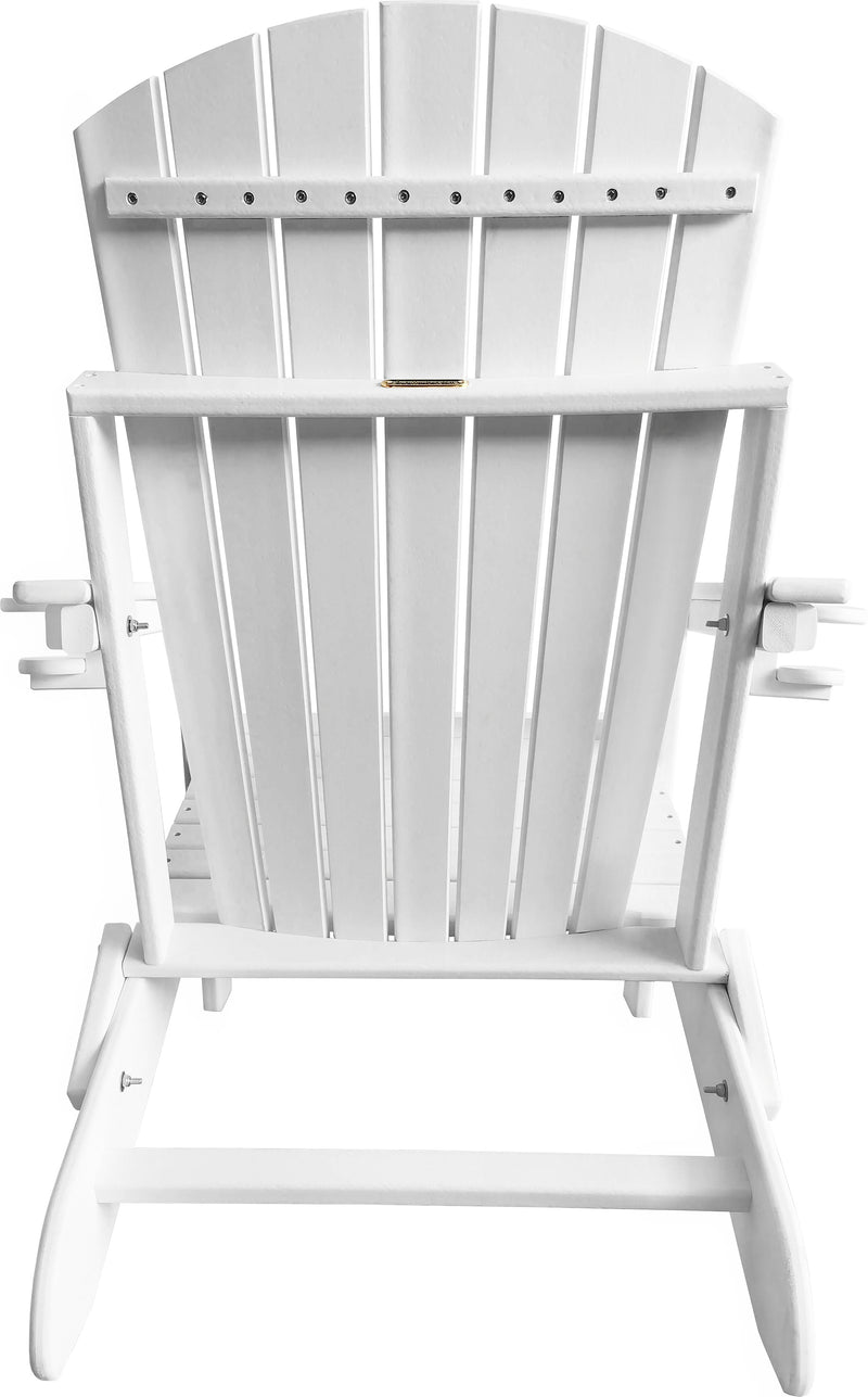 QUICK SHIP - DuraWeather Poly&reg; King Size Folding Adirondack Chair With Collapsible Cup Holders