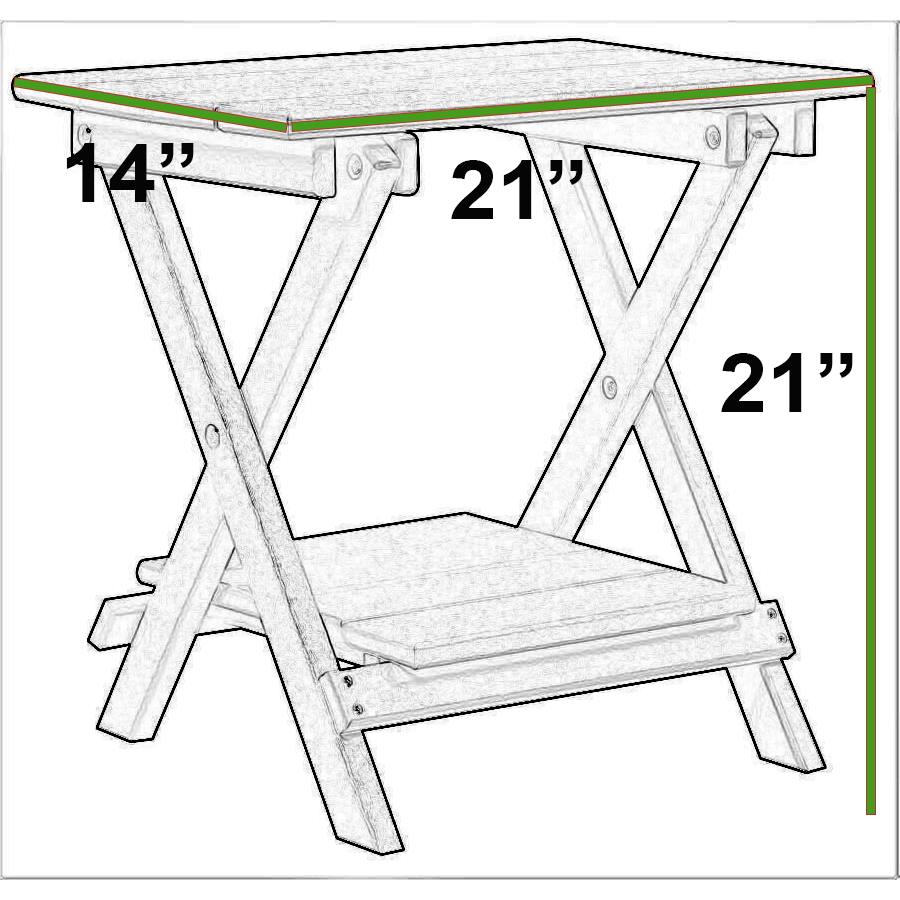 DURAWEATHER POLY® Set of 4 Folding Adirondack Chairs King Size - 4 Folding Ottomans and 2 Folding Side Tables