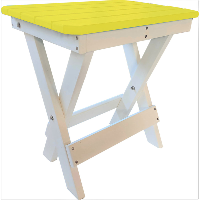 yellow poly wood folding end table