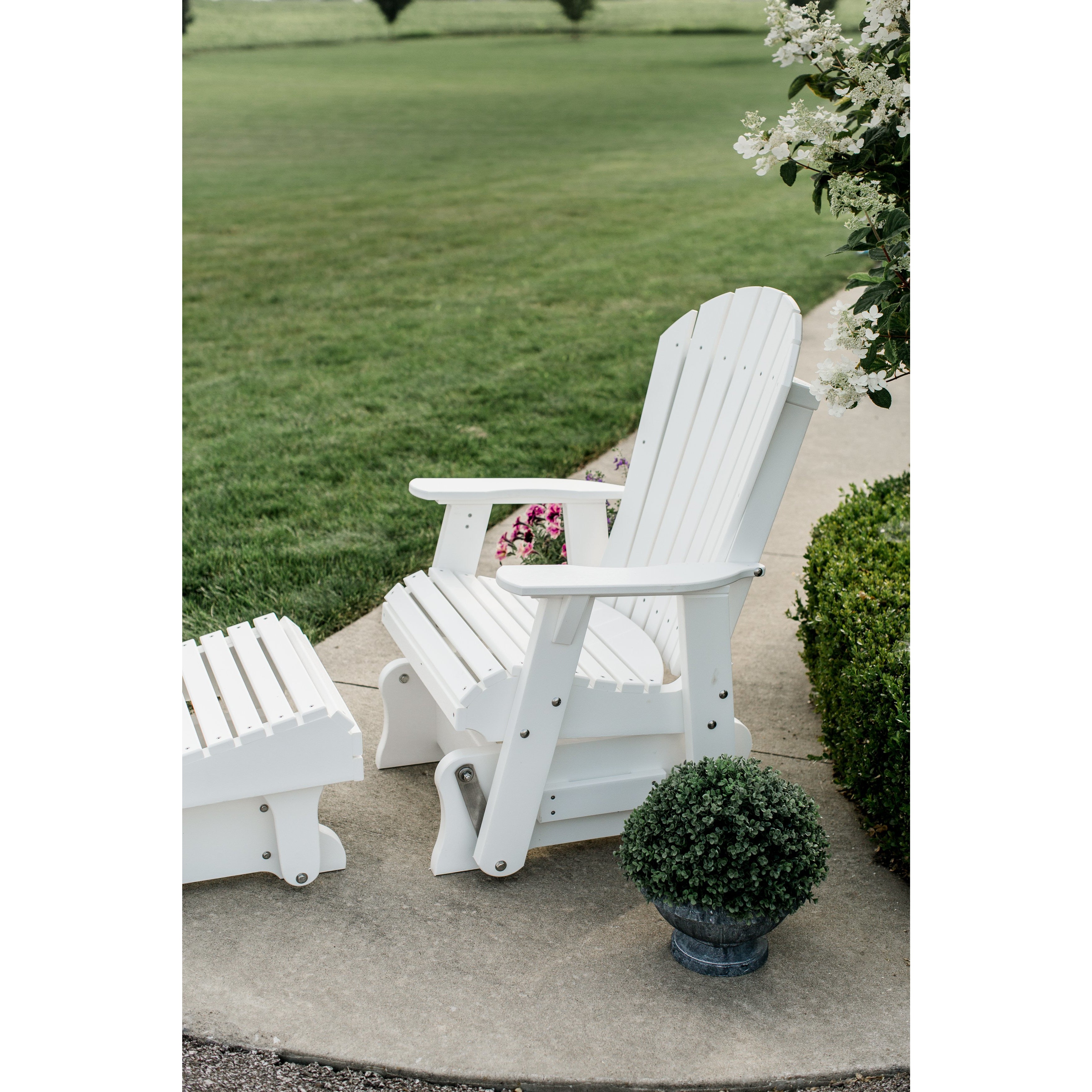 poly wood porch rocker glider outdoor single adirondack chair duraweather