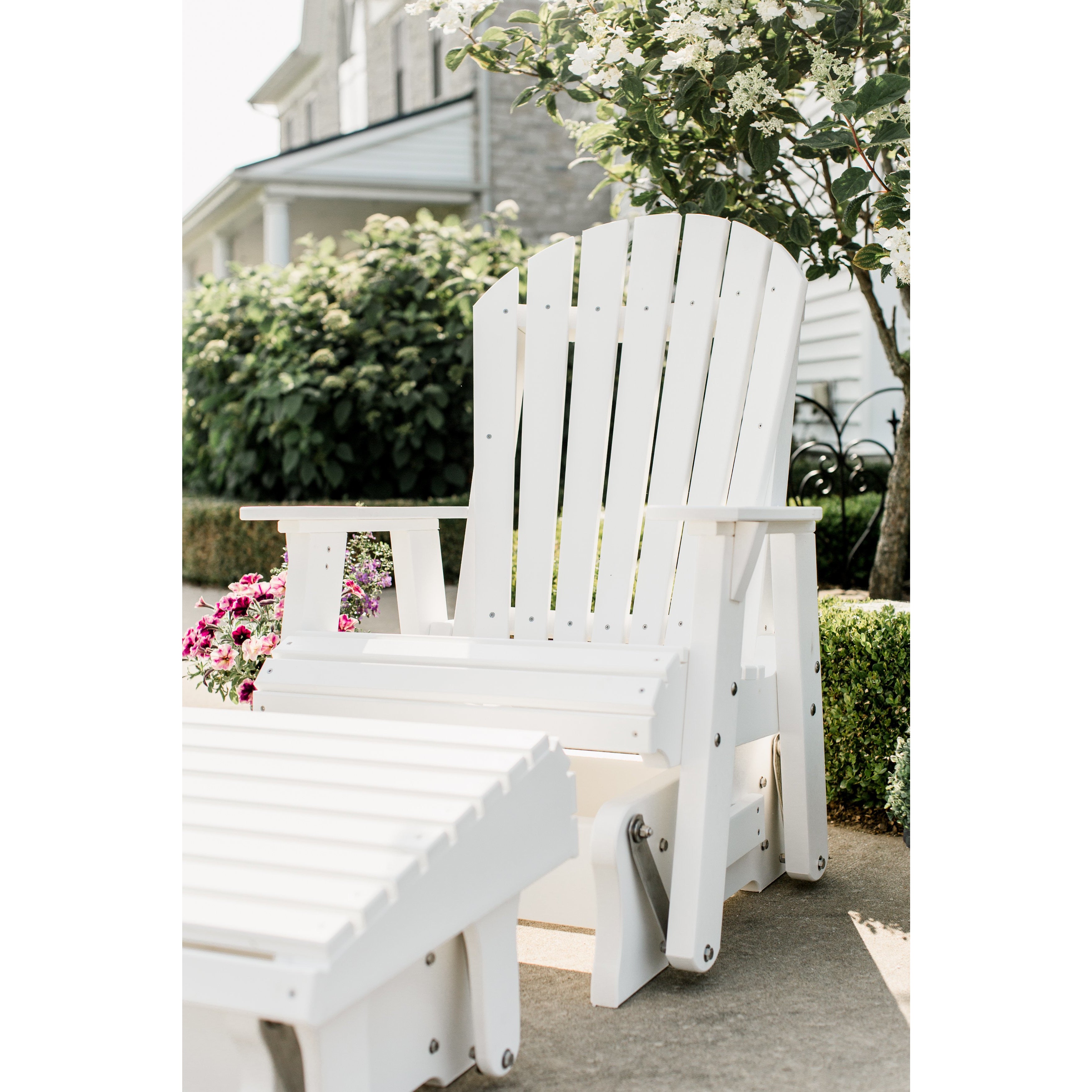 poly wood porch rocker glider outdoor single adirondack chair duraweather